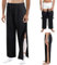 Zufuny Reha Hose Damen Herren Jogginghose seitlich zu öffnen Sporthose Trainingshose mit durchgehendem Klettverschluss (DE/NL/SE/PL, Alphanumerisch, 3XL, Baggy, Schwarz)