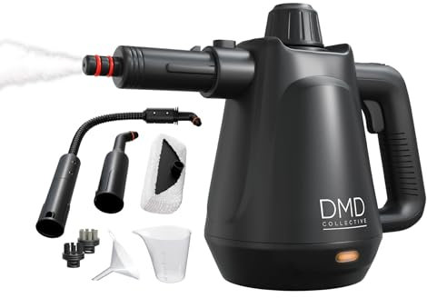 DMD® | 9-Piece Handheld Steam Cleaner Kit, Multi-Purpose Steam Cleaner For Stain Removal, 450ml Tank For Kitchen, Sofa, Home, Bathroom, Car Seats, Upholstery, Floor Steamer 1200W