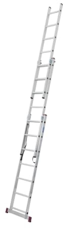 Aluminium Triple Extension/Combination Ladder | 3x7 Tread | 2.0m / 6.6ft to 4.2m / 13.8ft Extendable Height | EN131 Professional & TÜV Tested | Heavy Duty Trade & DIY Ladder [ EXT3X7-H]