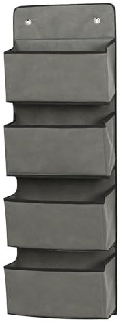 Minnhua Etagere Rangement Chambre, Rangement Suspendu avec 4 Compartiments, Etagere Suspendue avec 2 Crochets, Panier Suspendu Rangement pour Chambre, Salle de Bain, Cuisine, Van (Gris)