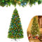 YRHome 150cm Grün Künstlicher Weihnachtsbaum mit Beleuchtung Bunt LED Premium Tannenbaum Künstlich Tannenbaum magische Christbaum Kunstbaum mit PE- & PVC-Zweigen und stabilem Metallständer
