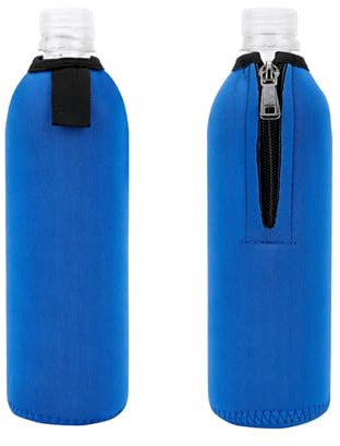 Linkidea - Paquete de 2 fundas desechables para botellas de agua Smartwater de 16.9/20 onzas líquidas (2 unidades), funda aislante de neopreno para botellas de agua (Bleu)