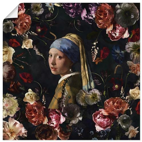 ARTLAND Wanddeko Poster & Kunstdrucke Wandposter Blumen Gemälde Porträt das Mädchen mit dem Perlenohrring Renaissance U5KJ