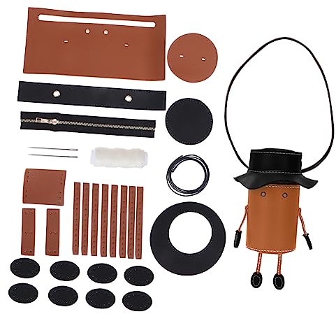 STOBOK 1 Satz Selbstgemachte Beuteltaschen Schließe Tasche geldbörse Kette selbstgemachte Selfmade handgefertigtes Taschenzubehör Beutelherstellungsset PU-Leder Brown