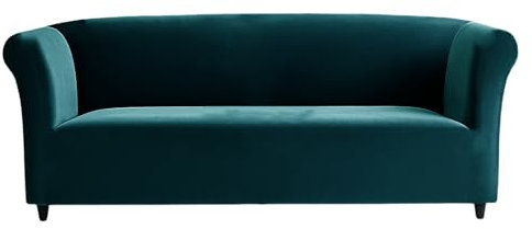 Stretch-Sofabezug Chesterfield, mit rutschfestem Samt, separate Couch-Kissenbezüge und Möbelschutz für Zweisitzer, Türkis