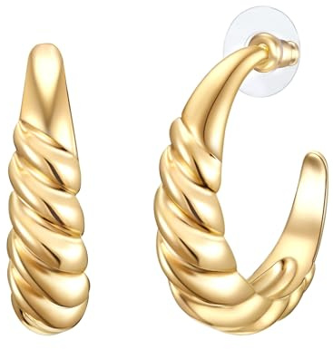 Lulu Jane Damen Ohrringe Metall-Legierung gelbgold | gelbvergoldet 14 Karat, Creolen