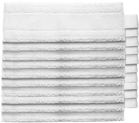 Lingette Microfibre rectangle remplacement serpillere pour Karcher 2.863-259.0 compatible nettoyeur vapeur EasyFix SC 5 SC 4 SC 3 SC 2 [Lot 10] Serpillère lavable réutilisable Phonillico®