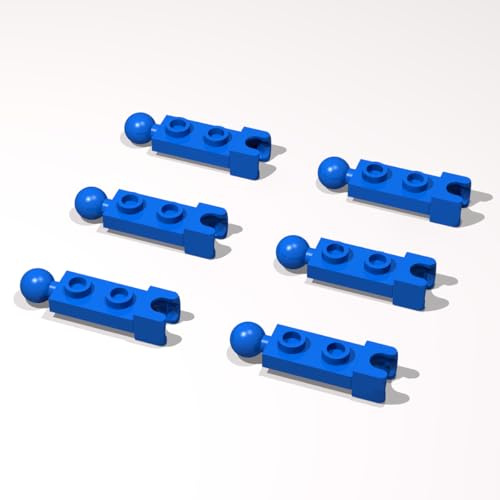 80 Piece Classic Building Plate Bulk, 1x2 with Tow Ball and Small Tow Ball Socket on Ends Compatible with Lego Parts and Pieces:(Colour:Blue)