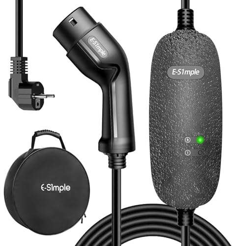 E-S1mple Chargeur Voiture Electrique Type 2 16A【7.5M/ 3,68kW】 Cable Recharge Voiture Electrique Domestique Chargeur EV Type 2 16A avec Voyant LED, pour EV/PHEV, IEC 62196-2