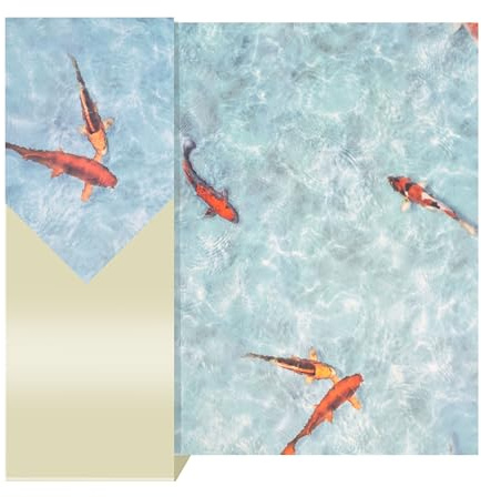 Primaflor PVC Boden Starlight | Koi | 200x400 CM | Türkis | 2,00 m Breite Koi-Wasserdesign im 3D-Druck, Vliesrücken, R10 und Nutzungsklasse 31 für Wohnen, Büro, Feuchtraum und Messe