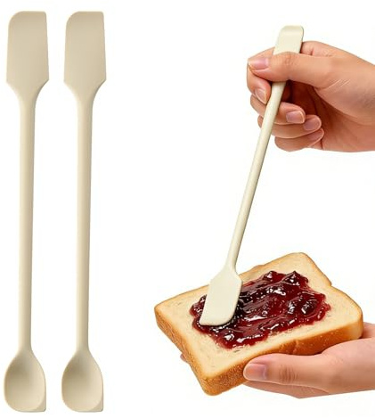 BLPRKOT 2 Piezas Mini Espátulas de Silicona cocina, Utensilios de Cocina, lengua silicona cocina, Pequeña Cuchara de Silicona, Espátula de Botellas