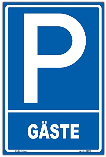 Schild Parken Gäste Hinweisschild 300x200mm hochkant, stabile Aluminiumverbundplatte 3mm stark, inkl. 4 Eckbohrungen