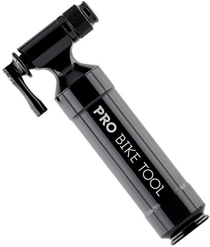 PRO BIKE TOOL CO2 Luftpumpe - Schnell mit dem Inflator aufpumpen, für Presta & Schrader Ventile, CO2 Inflator für Rennrad & Mountainbike, Metall Lagerbehälter - Keine CO2 Kartuschen enthalten