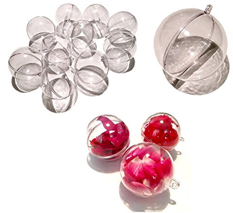 CRYSTAL KING 10 Stück Acryl-Kugeln 10 cm groß Bastel-Kugeln Acrylkugel transparent teilbar durchsichtig Kunstoff-Kugel Acryl Acrylic ball Acrylkugeln 10mm
