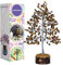 FASHIONZAADI Tiger Eye Gemstone Feng Shui Bonsai Chakra Tree Healing Crystals Money Trees Reiki Stone Good Luck Chakras Crystal Home Office Table Décor Figurine Gift Size-10 Inch (Silver Wire)
