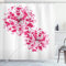 ABAKUHAUS Floral Duschvorhang, Abstrakte Löwenzahn-Grafik, Stoffliches Gewebe Badezimmerdekorationsset mit Haken, 175 x 180 cm, Perle Rosa