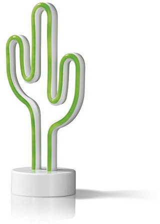 EASYmaxx 02922 LED-Deko Kaktus | Neonröhren-Optik, Batteriebetrieben | Indoor-Party-Beleuchtung, Grün