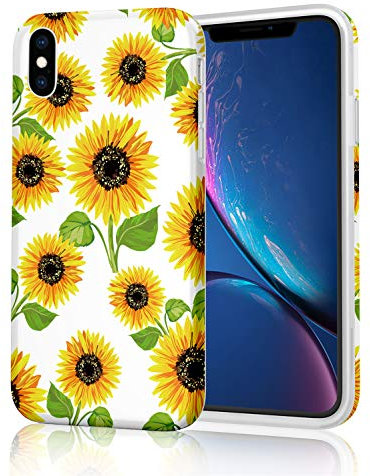 ZQ-Link Floral Flower Pattern Cute Protective Phone Case for iPhone XS Max (2018) 6.5-inch - Warm Sunflowers