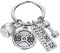 Schlüsselbund Hantel, Schlüsselanhänger mit Mini Kettlebell Kurzhantel und Hantelscheibe, Langhantel Schlüsselring Fitness Charm Schlüsselanhänger Designer Geschenk Coach Souvenir