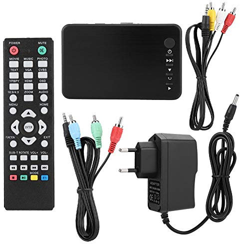 Reproductor Multimedia, Variedad Duradera Interfaces Reproductor de Disco Duro Media Player Center, 1080P 4K(European Standard 100-240V)