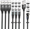 Trescopes Magnetic Charging Cable, (4 Pack - 2x1M, 2x2M), Magnetic Phone Charger Cable, Compatible for charging all Smartphones, Android, Micro USB and Type C Devices