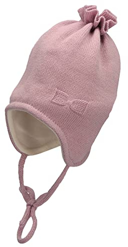 Sterntaler Baby Mädchen Strickmütze Baby Strickmütze Schleife Mütze - Baby Strickmütze - mit Schleife, Ohrenklappen und Bindeband - flieder, 39