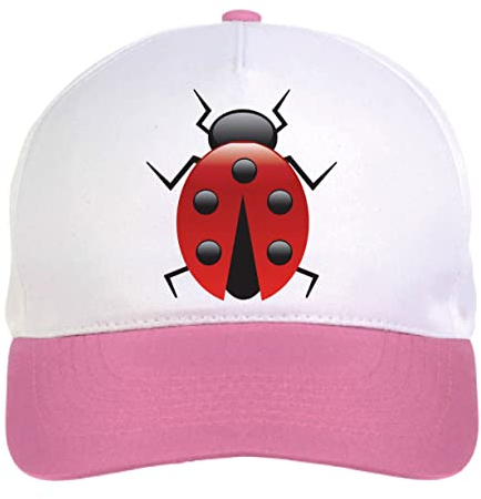 Mädchen Mütze Rosa Marienkäfer Bug Rotonera Nr. 198 verstellbar mit Klettverschluss, Weiß Rosa, Einheitsgröße
