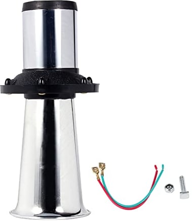 Autohupe, 12 V, 110 dB, Auto-LKW, antike Vintage-Altmodische Sirene, Sirene AHH-OOO-GAH AHOOGA OOGA, mit 1 Befestigungsschraube + 2 Anschlüssen (Silber), geeignet für Autohupe, Vintag-Autohupe
