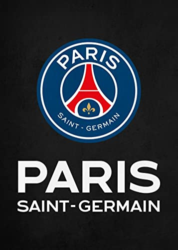 Displate Officiel Paris Saint-Germain Métallique Fixation Magnétique Licence Officielle Image Affiche de Haute Qualité Crest PSG black 32x45cm