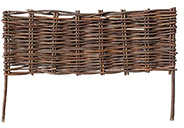 MERAXI Gartenzaun-Paneele, gewebte Weide, natürliche, Elegante Außenlattenzaun-Kantendekoration für Innen- und Hinterhof-Bodendekoration, B, 60 x 35 cm