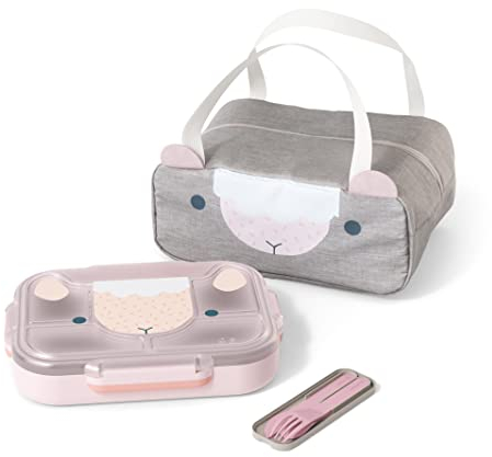 monbento - Kinder Lunchbox Set Abenteurer-Neuling - Mit brotdose kinder mit fächern MB Wonder, Thermo Lunchbag MB Wonder Travel und Besteckset MB Pocket Color - Rosa
