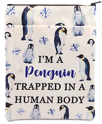 PLITI Pinguin-Buchh¨¹lle f¨¹r Pinguinliebhaber, Geschenk I'm A Penguin Trapped in A Human Body, inspirierende Buchh¨¹lle f¨¹r Tierliebhaber (Pinguin gefangener K?rper BSU)