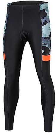 UGLY FROG Herren Radlerhose Lange Fahrradhose, Kompression Radhose Leggings Radsport Hose für Männer Elastische Atmungsaktive Schwamm Sitzpolster 05 XL