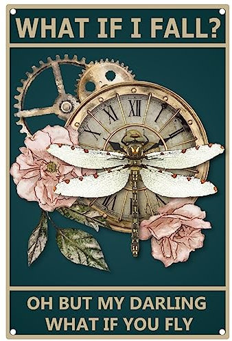 CREATCABIN Libelle-Schild Vintage-Metallblechschild Wanddekoration Retro-Gemälde Poster Plakette Eisendekoration Kunstwandgemälde Aufhängen Geschenk Für Zuhause Küche Bar Restaurant Club 30x20cm