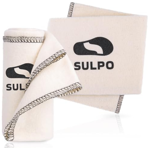 SULPO Cleaning Cloth for Shoe Polishing - Natural Cotton - Does Not Cause Scratches - Pack of 2