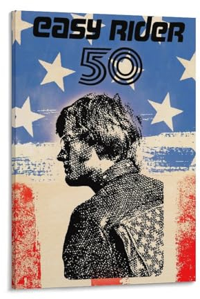 LIANGSHUANG Poster im Stil der 1960er Jahre Drama Road Movies Easy Rider Poster Malerei Leinwand Wandkunst Wohnzimmer Poster Malerei 60 x 90 cm