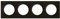 plaque - 4 postes - noir - effet velours - legrand dooxie 600894