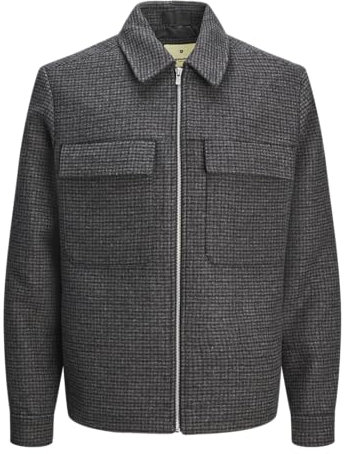 JACK&JONES Jprblurussel Wool Blend Veste Sn Jacket, Noir/Détails : Pied de Chien, M Homme