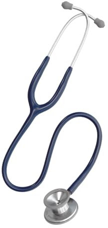 DocCheck Stethoskop Lausch – Doppelkopf-Bruststück, Dickwandiges Einschlauchsystem, Anpassbare Ohrbügel, Inkl. Namensschild & Ersatzteil-Set, Latexfrei, 77 cm, 190 g (Marineblau)