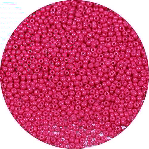 Bala&Fillic Size 2mm Rose Color Seed Beads 9000+pcs/100 Grams, 12/0 Round Glass Craft Beads for Making Jewelry Earring Bracelets Necklace