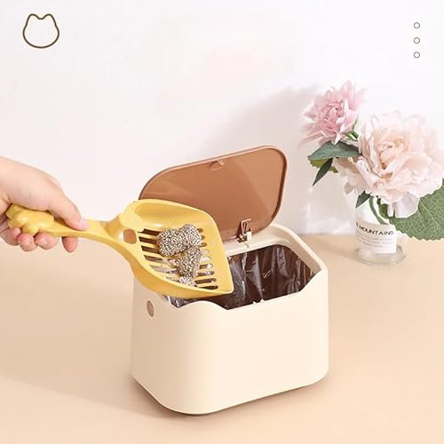 Generic Poubelle à excréments pour chat entièrement fermée - Bac à litière pour chat - Litière spéciale pour chat - Fournitures d'excréments - Kaki