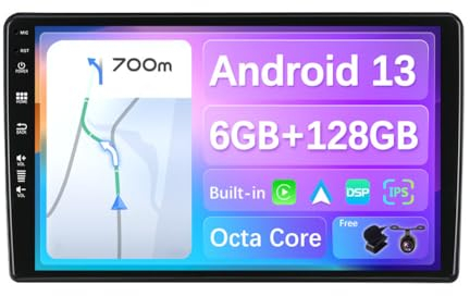 BXLIYER - [6G+128G] - Android 14 - Autoradio für Benz W209-W203 W168 ML W163 W463 Viano W639 - Kabellos CarPlay/Android Auto - Kamera + MIC - IPS 9 Zoll 2 Din - DAB Lenkradsteuerung Fast-Boot 360-CAM