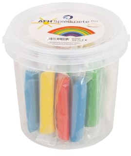 AFH Spielknete Pro | 25 Stück einzeln eingepackt im Eimer | 5 Farben je 20 g