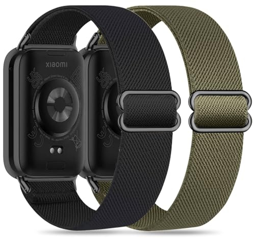Wizvv 2 Pack Nylon Armband kompatibel mit Xiaomi Mi Band 9 Pro/8 Pro/Redmi Watch 5/Watch 4, Schnellverschluss Ersatz Sport Uhrenarmband für Damen Herren