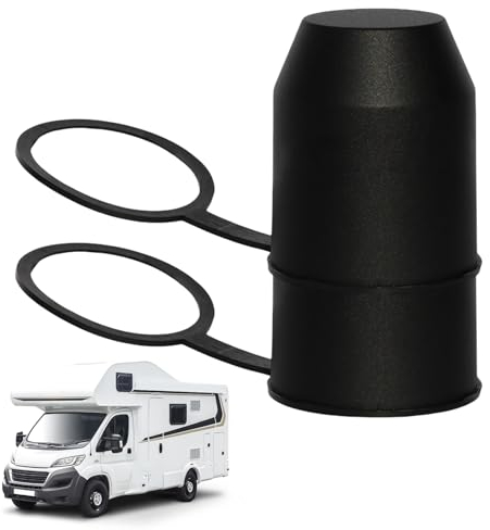 LILIKAI 2 Stück Anhängerkupplung Abdeckung Lustig, Anhängerkupplungskugel Abdeckkappe, Schutzkappe mit Sicherungsring für 50MM Anhängerkupplungskugel, Trailer Universal Zubehör, Schwarz, Kunststoff