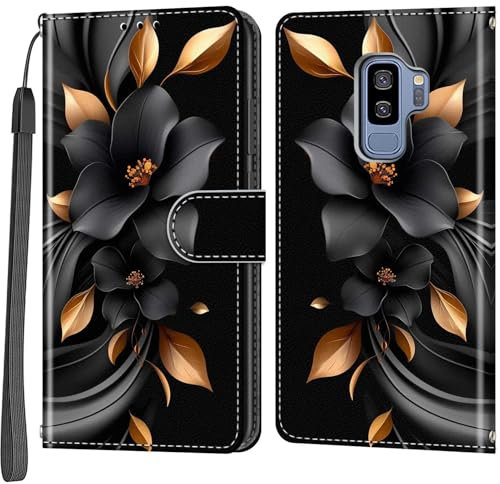 Handyhülle für Samsung Galaxy S9 Plus Hülle, Magnetische Flip Klappbare Hülle mit Standfunktion Kartenfächern Schutzhülle Kompatibel Samsung Galaxy S9 Plus