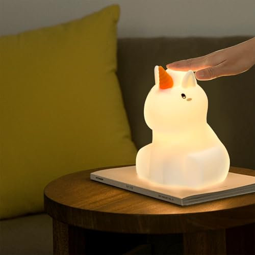 MULIN veilleuse bébé,veilleuse enfant,3 modes d'éclairage et 8 couleurs, variable, réglable avec minuterie et télécommande, rechargeable USB. Cadeau pour Fille & Garçon.
