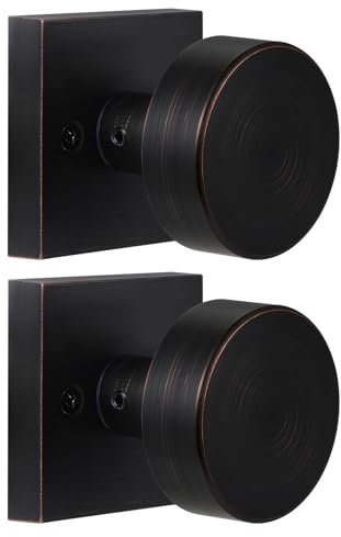 coolnews Türknauf für Innenräume, einseitig, quadratisch, modern, für Flur, Schrank, Antik-Bronze, 2 Stück