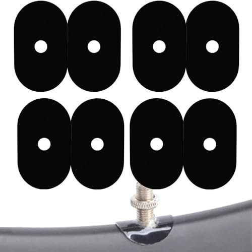 Cycle Air Nozzle Rim Stickers, Set of 4 Valve Core Stickers and Gaskets, Adhesive Protective Glue Pads for Mountain and Road Tube Tires, Ideal for Customization and Protection