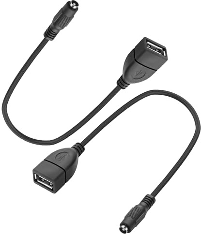 XMSJSIY USB auf DC 5.5 x 2.1mm Netzkabel Adapter 5V Ladekabel 2PCS | DC 5521 Buchse auf USB Typ-A Buchse Netzkabel Verlängerungskabel für Telefon Laptop Led Strip Lights Kamera